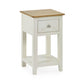 Somerset White and Oak Compact 1 Drawer Bedside Table with Shelf