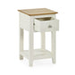 Somerset White and Oak Compact 1 Drawer Bedside Table with Shelf