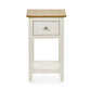Somerset White and Oak Compact 1 Drawer Bedside Table with Shelf