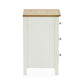 Somerset White and Oak Compact 3 Drawer Bedside Table