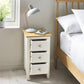 Somerset White and Oak Compact 3 Drawer Bedside Table
