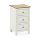 Somerset White and Oak Compact 3 Drawer Bedside Table