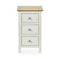 Somerset White and Oak Compact 3 Drawer Bedside Table