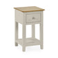 Somerset Truffle Grey and Oak Compact 1 Drawer Bedside Table with Shelf