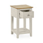 Somerset Truffle Grey and Oak Compact 1 Drawer Bedside Table with Shelf