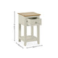 Somerset Truffle Grey and Oak Compact 1 Drawer Bedside Table with Shelf