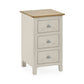 Somerset Truffle Grey and Oak Compact 3 Drawer Bedside Table