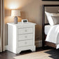 Stratford 3 Drawer Bedside - WHITE