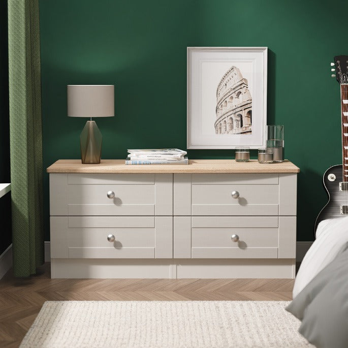 Sussex Tall 6 Door Plain + 2Draw Mirr Robe
