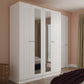Sussex Tall 6 Door Plain + 2Draw Mirr Robe
