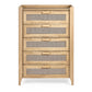 Sydney Rattan Print 5 Drawer Chest - Oak Effect