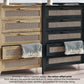 Sydney Rattan Print 5 Drawer Chest - Oak Effect