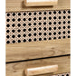 Sydney Rattan Print 5 Drawer Chest - Oak Effect