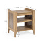 Sydney Rattan Print Side Table - Oak Effect