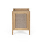 Sydney Rattan Print Side Table - Oak Effect