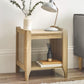 Sydney Rattan Print Side Table - Oak Effect