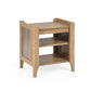 Sydney Rattan Print Side Table - Oak Effect