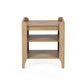 Sydney Rattan Print Side Table - Oak Effect