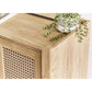Sydney Rattan Print Side Table - Oak Effect