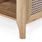 Sydney Rattan Print Side Table - Oak Effect