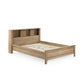 Sydney Rattan Print Bookcase Bed Frame - Oak Effect, Double