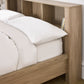 Sydney Rattan Print Bookcase Bed Frame - Oak Effect, Double