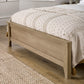 Sydney Rattan Print Bookcase Bed Frame - Oak Effect, Double