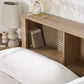 Sydney Rattan Print Bookcase Bed Frame - Oak Effect, Double