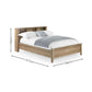 Sydney Rattan Print Bookcase Bed Frame - Oak Effect, Double