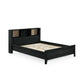 Sydney Rattan Print Bookcase Bed Frame - Black Ash Effect, King