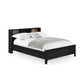 Sydney Rattan Print Bookcase Bed Frame - Black Ash Effect, King