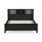 Sydney Rattan Print Bookcase Bed Frame - Black Ash Effect, King