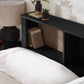 Sydney Rattan Print Bookcase Bed Frame - Black Ash Effect, King