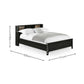 Sydney Rattan Print Bookcase Bed Frame - Black Ash Effect, King