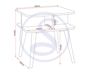 Saxton Side Table - MID OAK EFFECT/GREY