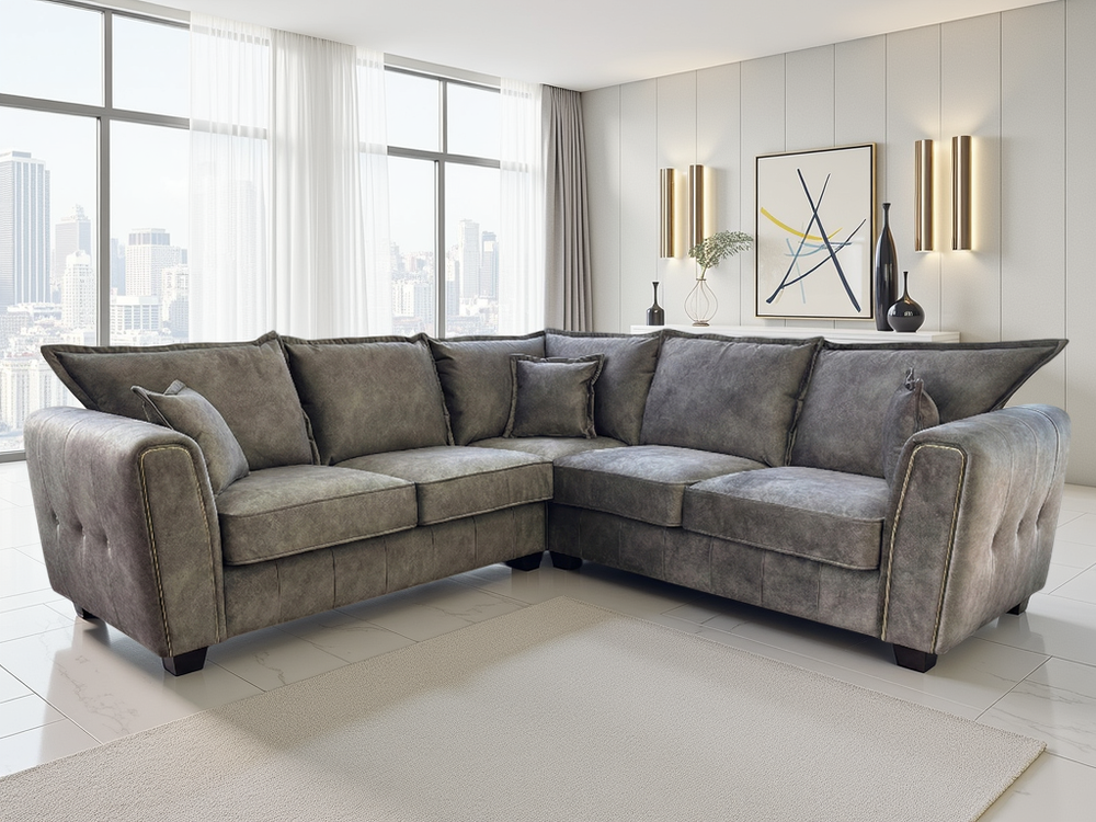 Serena Sofa Brown Large Corner