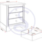 Stratford 3 Drawer Bedside - WHITE