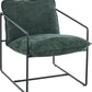 Tivoli Occasional Chair - Black Metal/Green Fabric