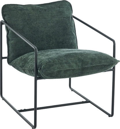 Tivoli Occasional Chair - BLACK METAL/GREEN FABRIC