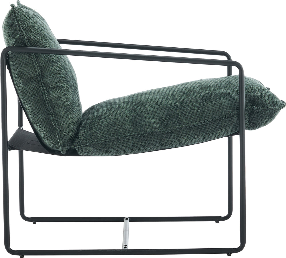 Tivoli Occasional Chair - BLACK METAL/GREEN FABRIC