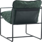 Tivoli Occasional Chair - Black Metal/Green Fabric