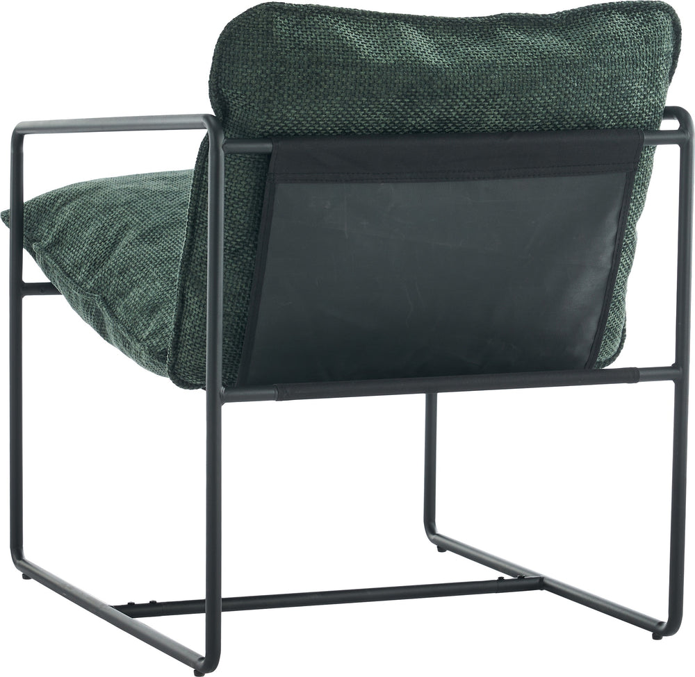 Tivoli Occasional Chair - BLACK METAL/GREEN FABRIC