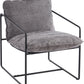 Tivoli Occasional Chair - Black Metal/Grey Fabric