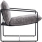 Tivoli Occasional Chair - Black Metal/Grey Fabric