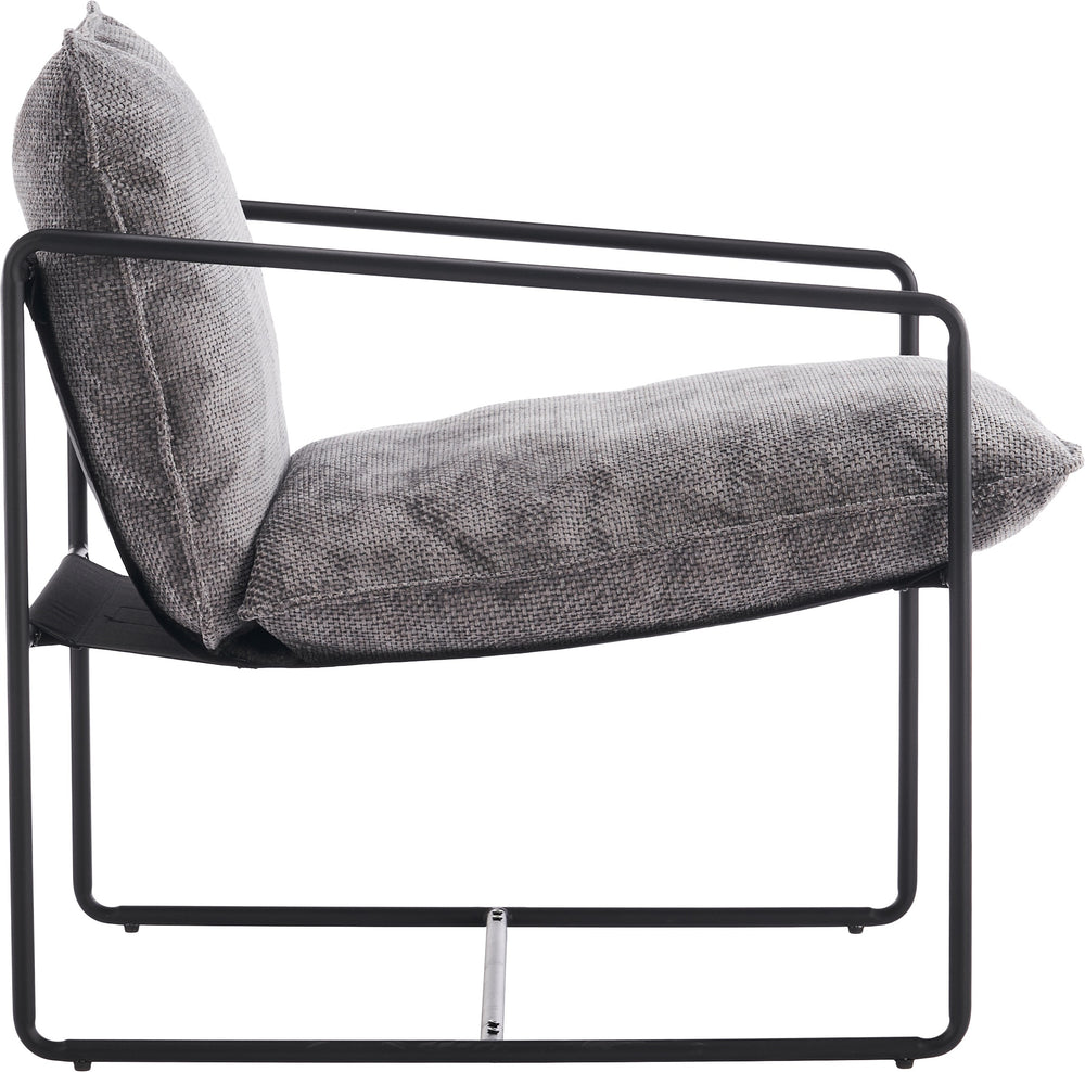 Tivoli Occasional Chair - Black Metal/Grey Fabric