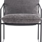 Tivoli Occasional Chair - Black Metal/Grey Fabric