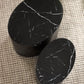 Toba Nest of 2 Black Marble Effect Tables