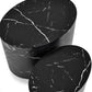 Toba Nest of 2 Black Marble Effect Tables