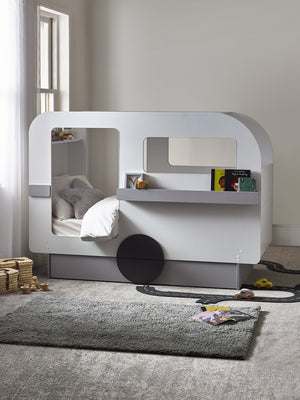 Tourer 90cm Single White and Grey Caravan Bed