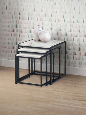 Tribeca Nest Of 3 Tables - White Marble